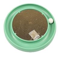 Rond de Cat Scratching Board Rug Tray de boule roulante avec le cadre de porte 405x405x50mm de boule