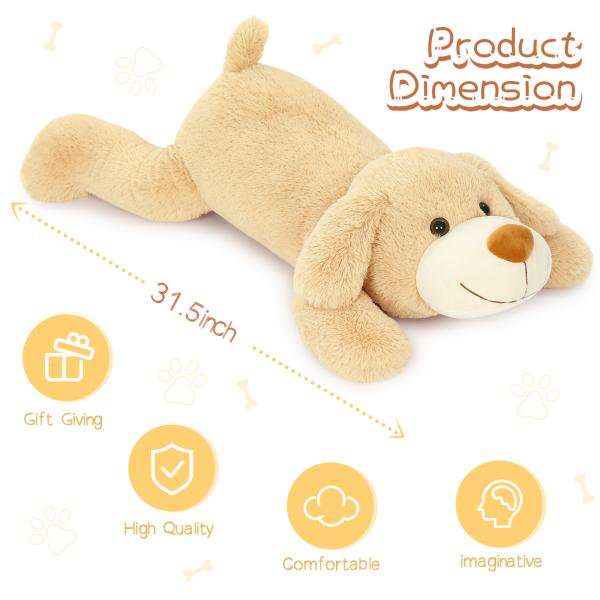 MorisMos 32 Giant Puppy Dog Stuffed Animal Cute Large Plush Toy and Body Pillow for Kids Bear Type