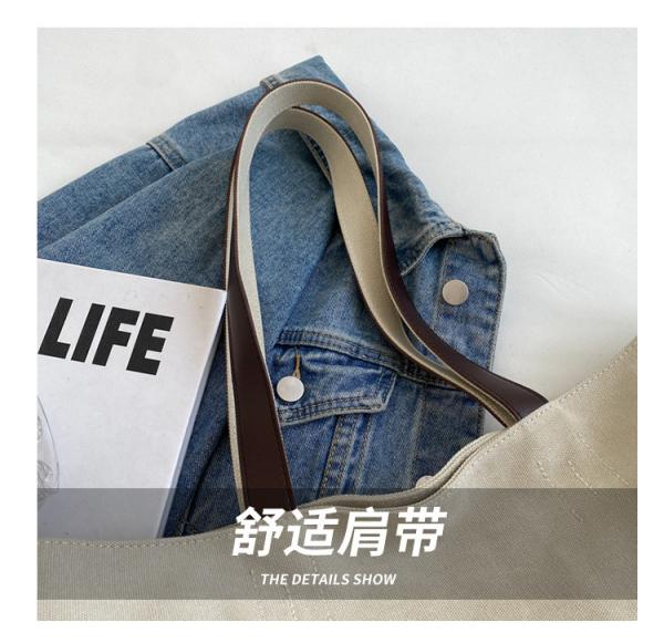 LARGE CAPACITY CANVAS HANDBAG STUDENT FASHION COMMUTER MAKEUP BAG MOMMY BAG