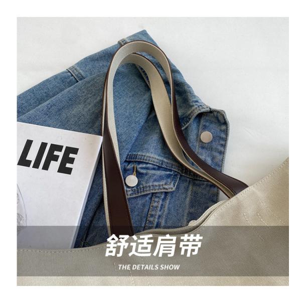 LARGE CAPACITY CANVAS HANDBAG STUDENT FASHION COMMUTER MAKEUP BAG MOMMY BAG