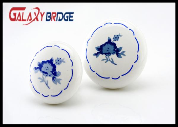 Black Kitchen Cupboard Ceramic Handles And Knobs 32mm Dia Round Porcelain Dresser Pulls