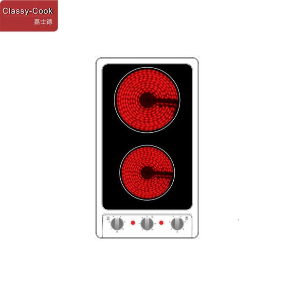 12 In. Knob Control Timer Stainless Steel Shell Ceramic Radiant Electric Cooktop