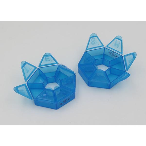 Eco - Friendly 7 Grids Plastic Pill Box For Patients / Weekly Pill Organiser