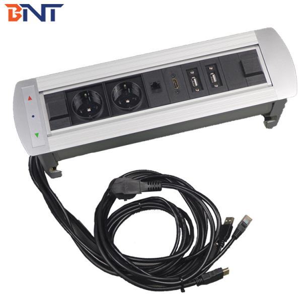 Customized supported popular motorized flip up desk mounted socket with EU plug