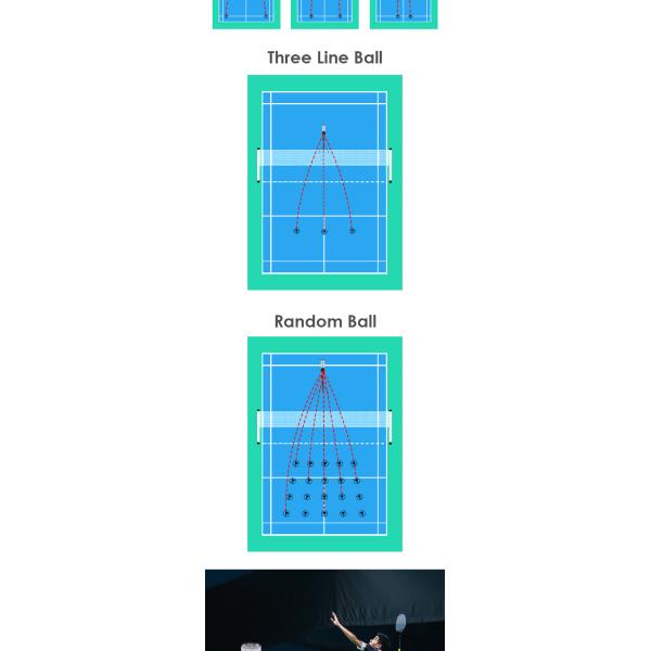 Máquina de alimentação do badminton de controle remoto de 180 bolas