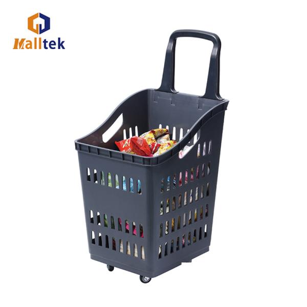 60L Large Capacity Plastic Shopping Basket With Ergonomic Handle