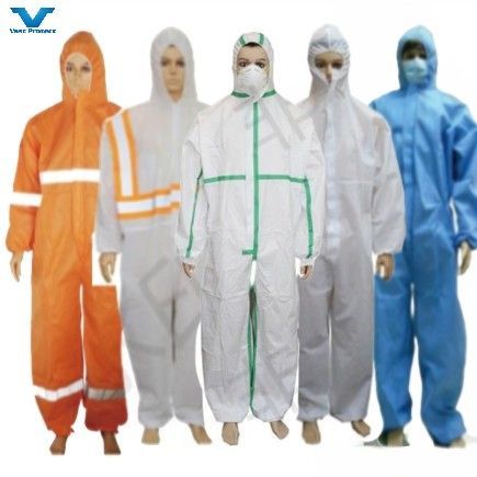 175*140cm Disposable Protective Isolation SMS Nonwoven Coverall with Heat Taped Seam