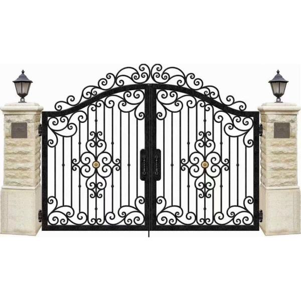 Entrance Iron Double Door Design , Wrought Iron Main Gate Designs