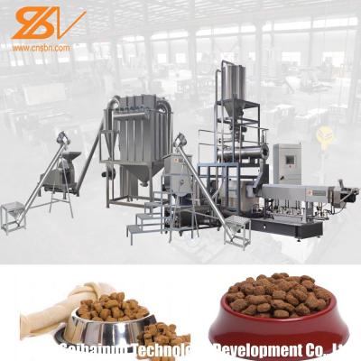 Motor vívido gêmeo de Simens da planta da forma da máquina de processamento da alimentação do animal de estimação da máquina da extrusora dos alimentos para animais de estimação do parafuso
