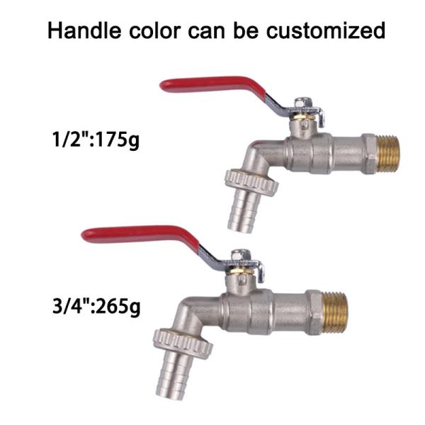 1/2 3/4 1inch Cold and Hot Water Mixer Bathroom Sink Mixer Brass Garden Water Tap Brass Bibcock