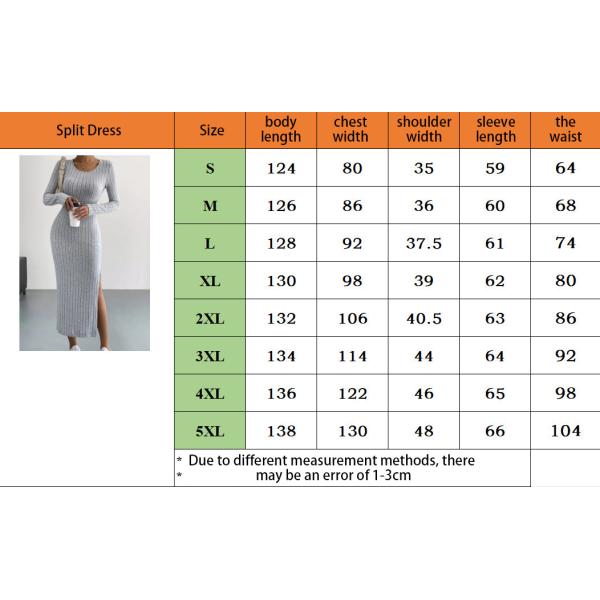 2024 Autumn and Winter New Long sleeved Round Neck Split Knitted Long Dress for Women