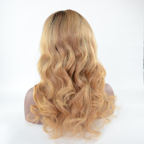 Ombre Lace Front Wig Human Hair Body Wave Blonde Lace Wigs With Baby Hair 1B/27 Blonde With Dark Roots Wigs For Women