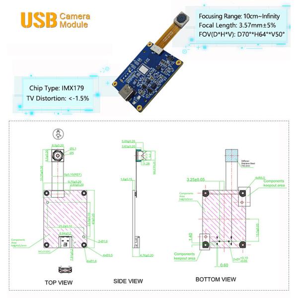8 мегапикселей HD Sony IMX179 Сенсор Отдельный модуль камеры USB для сканирования