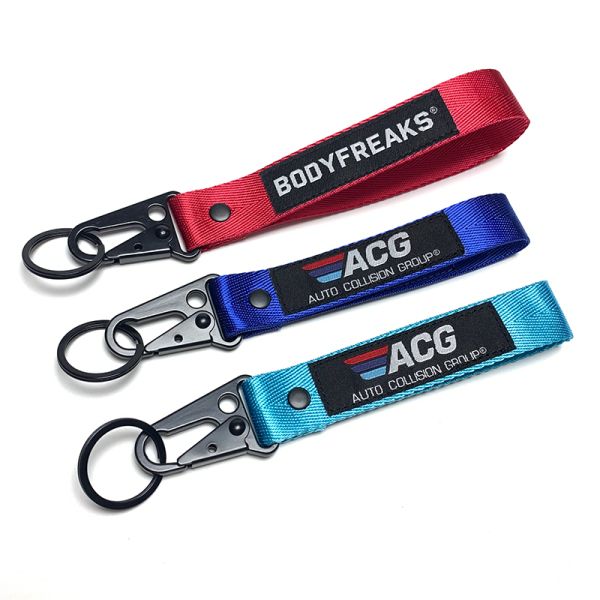 Custom logo silkscreen printed polyester lanyard neck straps perfect for keychains.