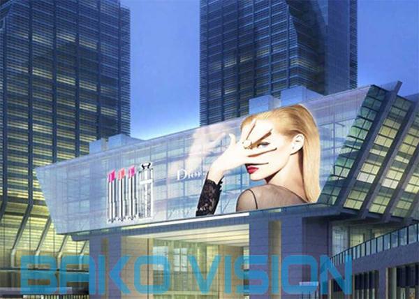 Indoor Glass Window Led Display Ultra Thin Hidden Cable Design LED Monitor