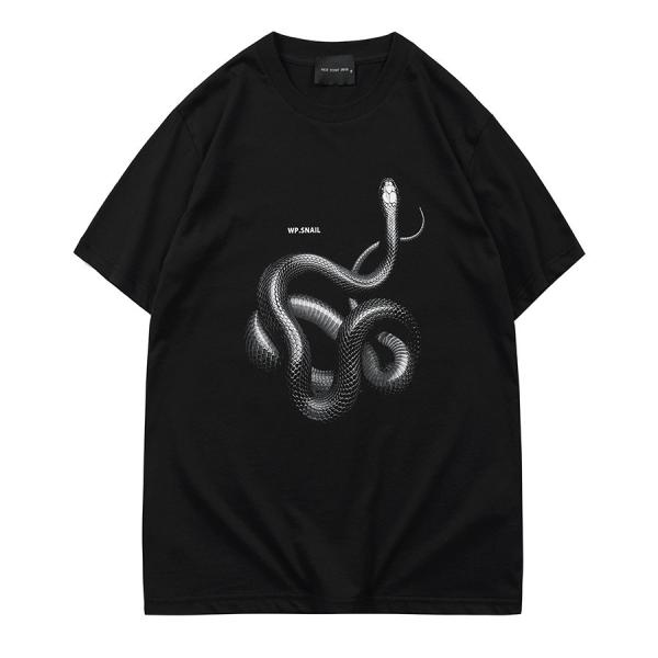 Gender-Neutral 3D Printed Snake Loose T-shirt for Street Fashion in Various Sizes