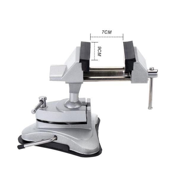 Tooltos 360° Silver Rotating Vacuum Bench Vise For Jewelry