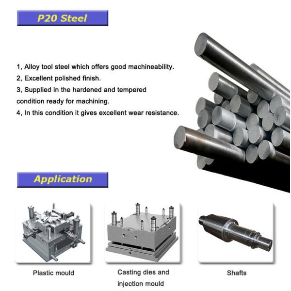 Hot Rolled Tool Round Metal Bar For Plastic Mold AISI P20 / DIN EN 35CrMo7 1.2311