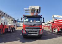 Dois peso líquido aéreo de carro de bombeiros de escada 9230Kg do chassi de Volvo da movimentação dos assentos 6x4