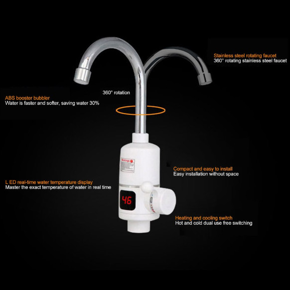 Faucet 2KW 3KW цифровым управлением нагревателя воды 3-5s электрический с душем