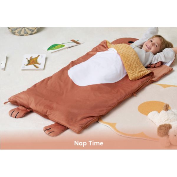 Brown Dog Toddler Nap Mat with Pillow & Blanket 60