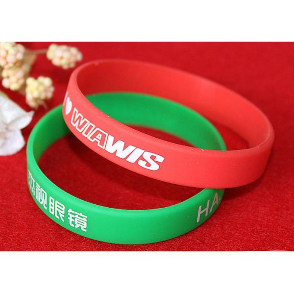 Half Transparent Rubber Wrist Bracelets 180mm Perimeter Embossed Technique