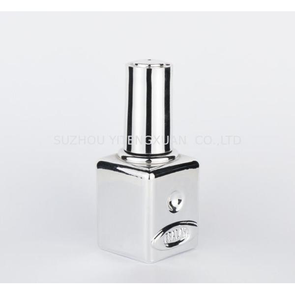 Elegant UV Gel Nail Polish Glass Bottle , 5ml Clear Round Nail Polish Bottle With Brush