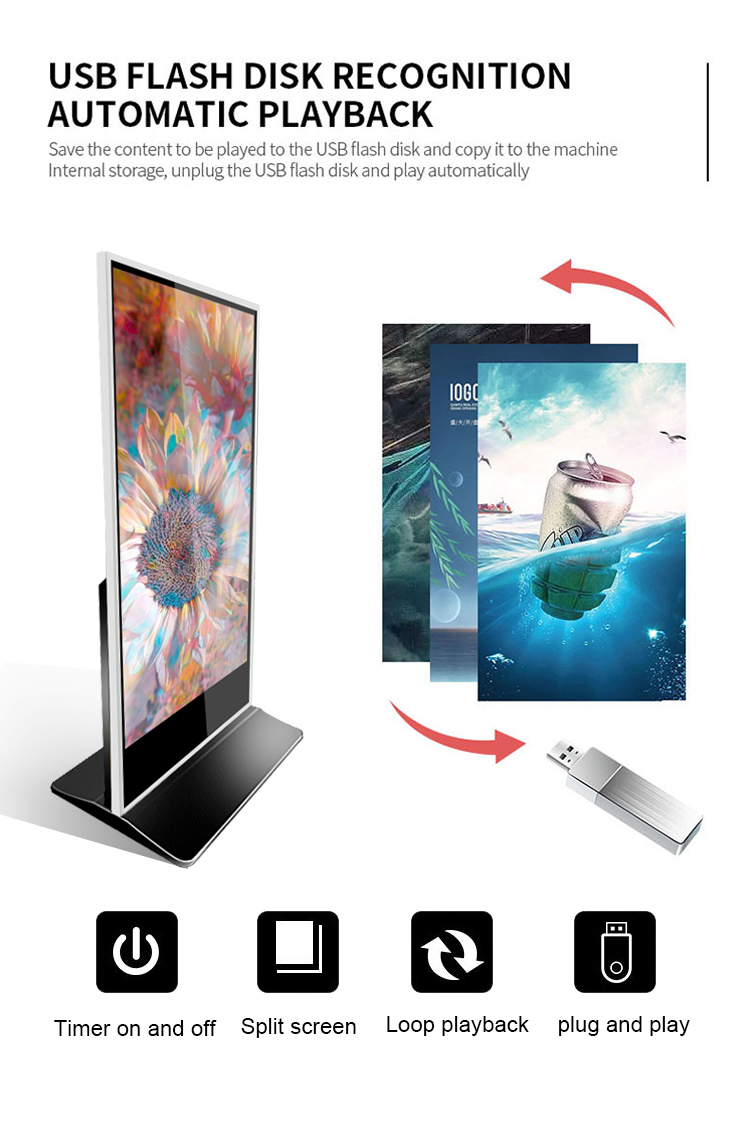 Дисплей размера Lcd Signage игрока рекламы экрана касания большой в 75 дюймах