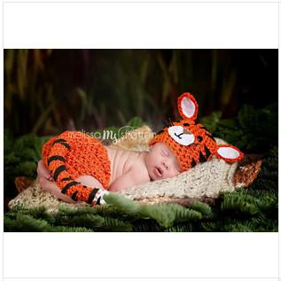 tiger Baby Photography Prop Crochet Hats  Animal Hat Cap animal beanie set costume