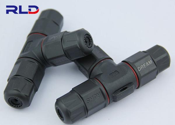 IP68 Waterproof o tipo plástico conectores do parafuso do poder da junção de T do fio
