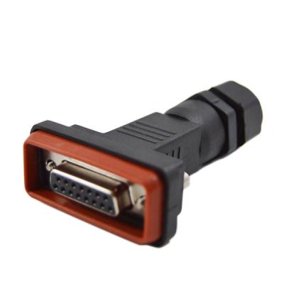 7A Industrial Ethernet Connector Waterproof IP67 15 Pin D SUB Connector