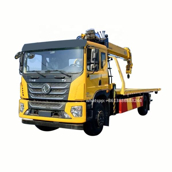 4 * 2  Huashen  8-10 Tons   Road Rescue Trailer With 8 Tons Crane  Tow Truck   With  Crane