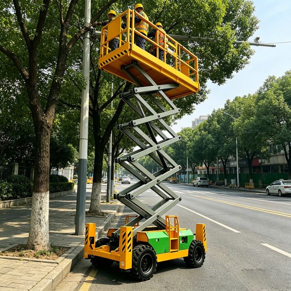 4WD Offroad Scissor Electric Platform Lift Single Person UKCA Certificated