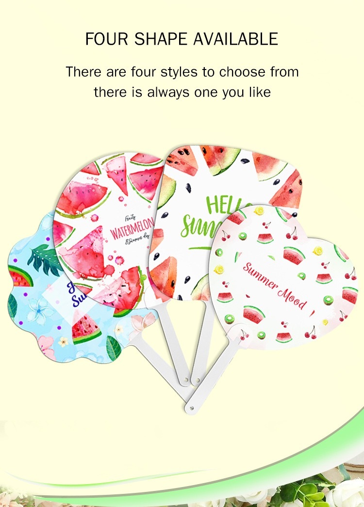 Summer Promotional Items Double-Sides Printing Blank PET Plastic Sublimation Hand Fans
