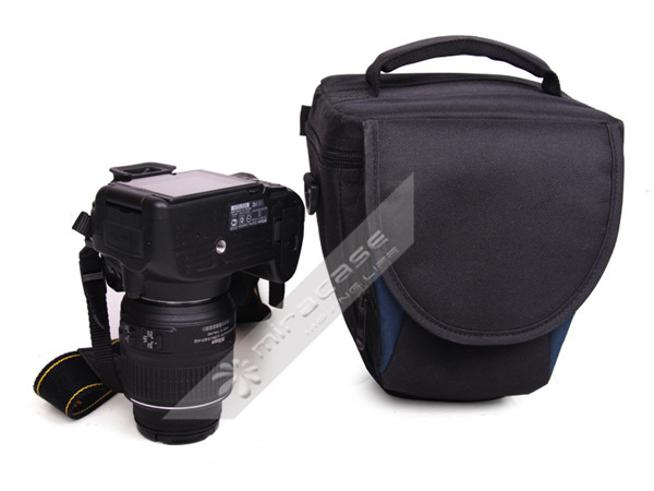 Mens Durable Black 600D Polyester SLR Camera Case, Polyester & Velvet Inner