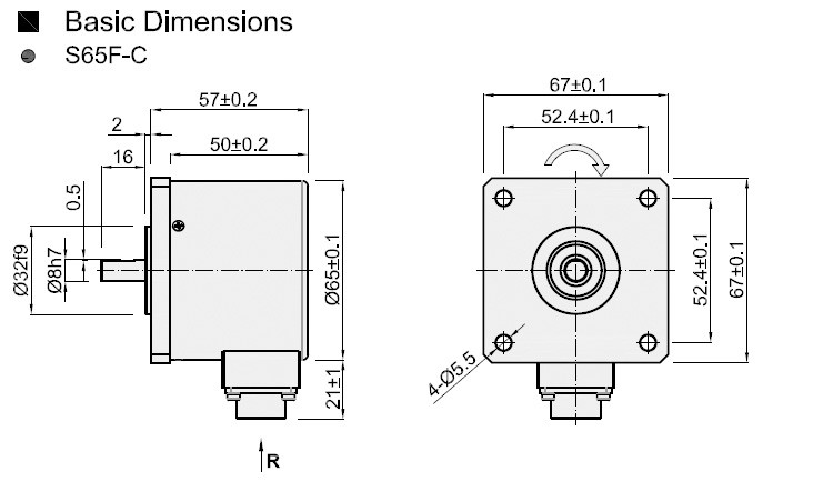Кодировщик вала фланца 65*65mm 20000ppr 600rpm твердый