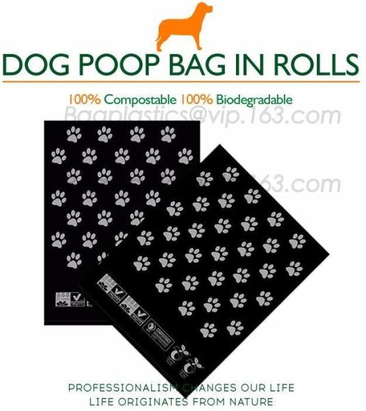 Custom Dog Poop Bag with Dispenser and Leash Clip for doggy waste on Roll, Complete portable pack pooper scooper, poop b