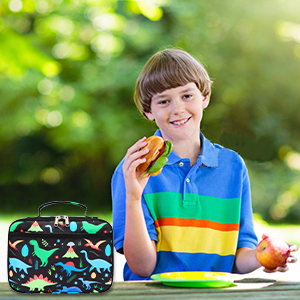 Boys School Backpack Dinosaur Backpack With Lunch Box Pencil Case Three Piece Backpack Set