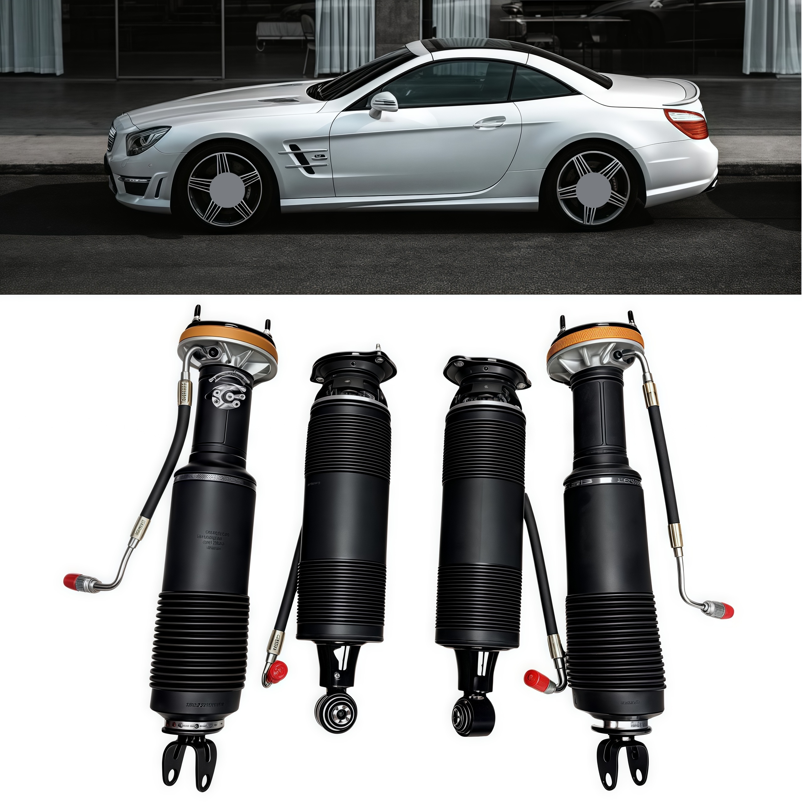 ABC Active Suspension Adaptive Damping for Optimized Ride & Handling Benz SL500 SL63 AMG R231 Front & Rear Shock Absorber Set
