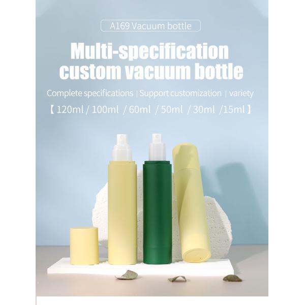 Material AS PCR Laca suave para manos Botella sin aire de 120 ml Cosmético cilindro de vacío Botella de bomba verde mate Botella de loción tonificante