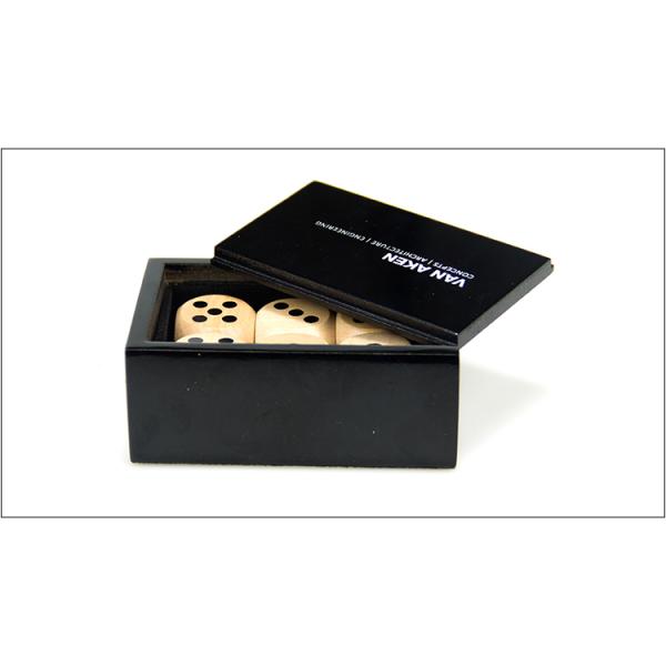 Custom Black Wooden Medium Dice Packaging Box for 9x6.7x3.8cm Dice Cup Box