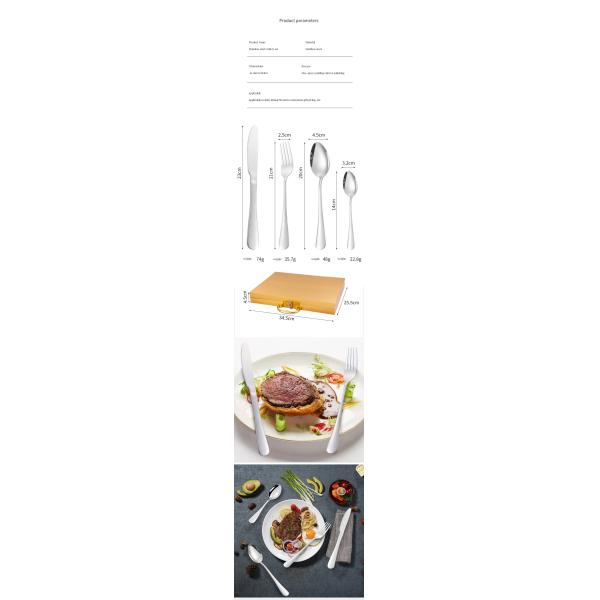 24pcs Hotel Wedding Cutlery Set with Contemporary Design Style and On-glazed Technique