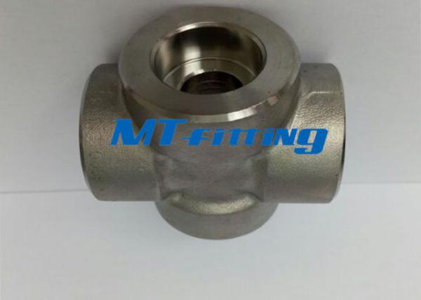 Socket Welded F304L / 316L Forged High Pressure Pipe Fitting Stainless Steel Cross