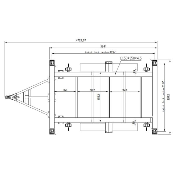 Factory Directly Sale New Container House Trailer Heavy Duty Steel Skeleton Trailer Chassis