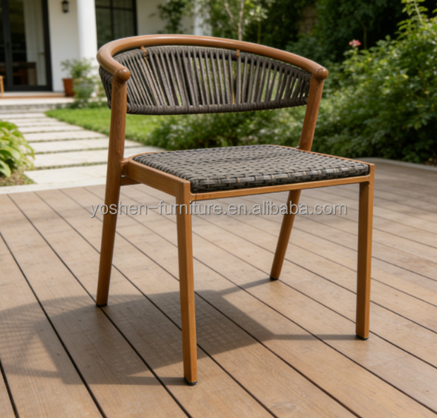 Yoshen Stackable Outdoor Lounge Chair PE Rattan Aluminum Frame for Patio Garden Villa