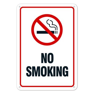 Panneau d'avertissement en aluminium de sécurité pour non-fumeurs