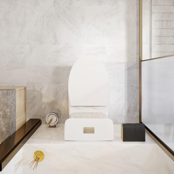 Bathroom WC Round Sanitary Ware Toilet Bowl Ceramic Golden Color