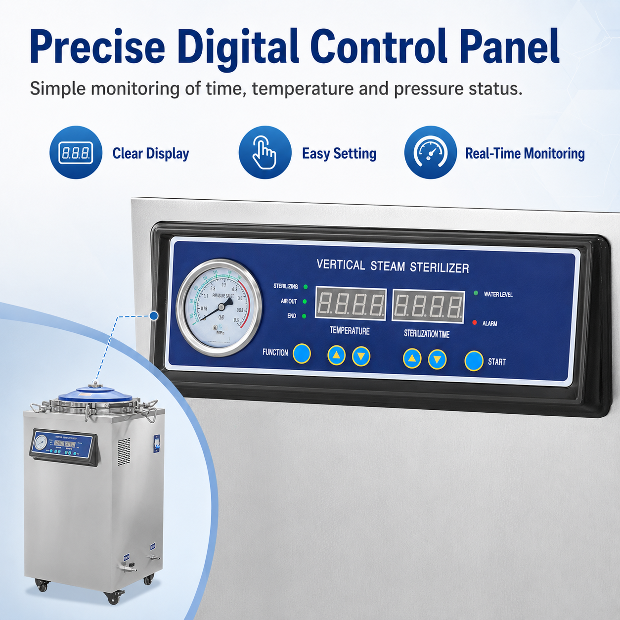 Vertical Steam Autoclave Sterilizer DGLS-B 50L Stainless Steel Lab Sterilization Equipment with Digital Automatic Control