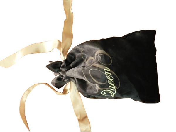Closet Satin Bag, Fabric Carrier Bags Printed With Ribbon Handle 18 * 23 mm