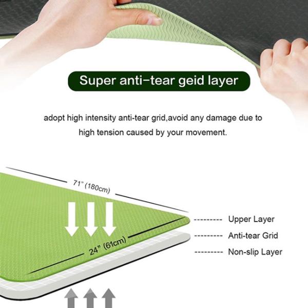 Eco Firendly TPE Non Slip Yoga Mat Exercise Fitness Mat For Yoga And Pilates